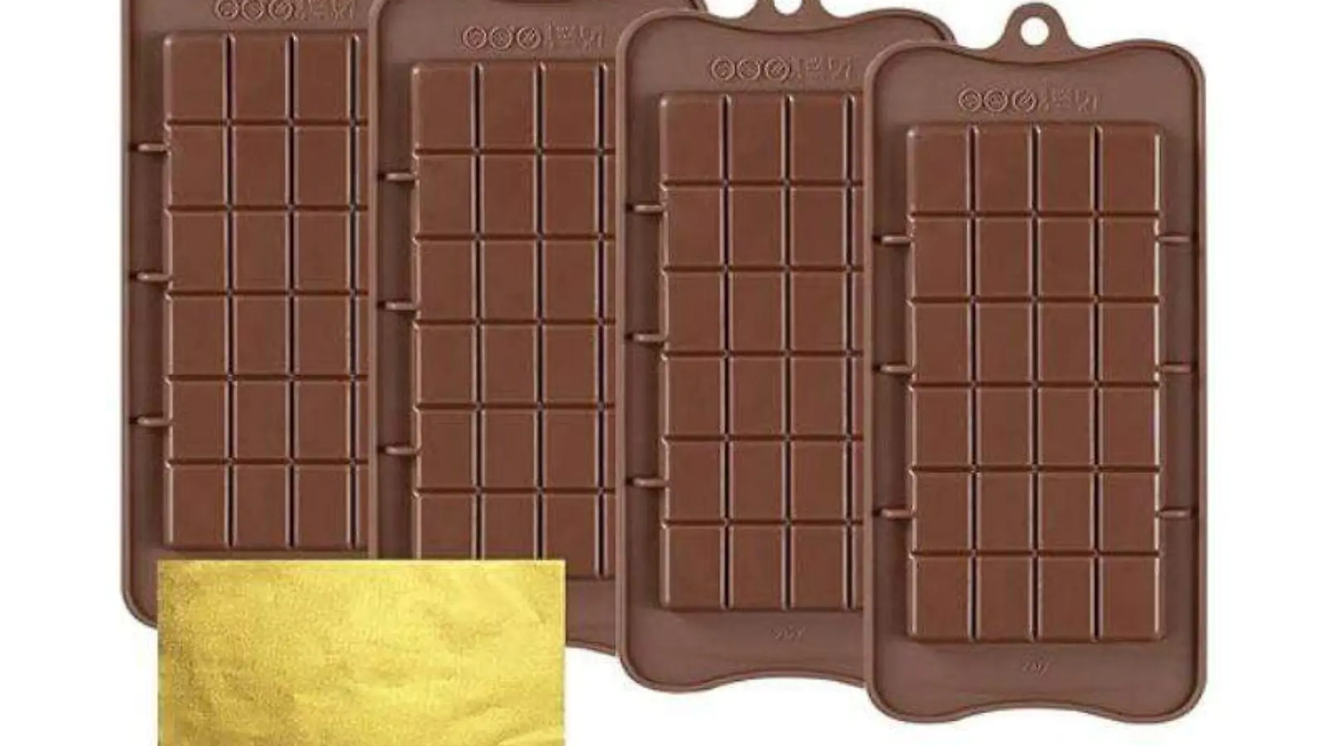 4 moldes de chocolate y 100 envolturas